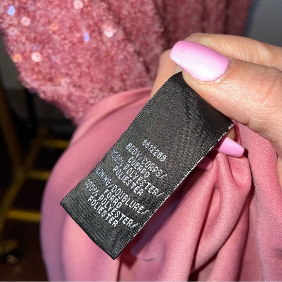 NEW Carmen Marc Valvo Pink Sequin Mermaid Gown - Picture 13 of 14